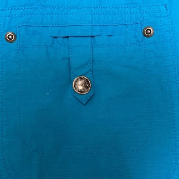 P womens Venezia solid blue cotton capris 28 - Picture 4 of 5